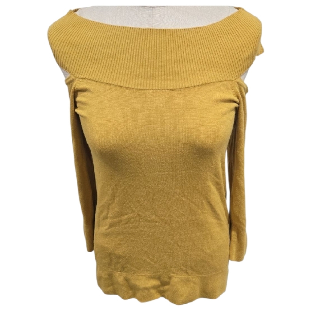 Elegant Off-Shoulder Mustard Sweater